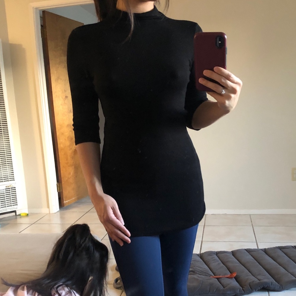 Micheal Stars light Ribbed 3/4 sleeve top 0S